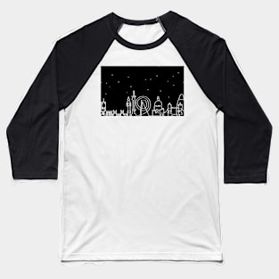 London Skyline by night in one stroke Baseball T-Shirt